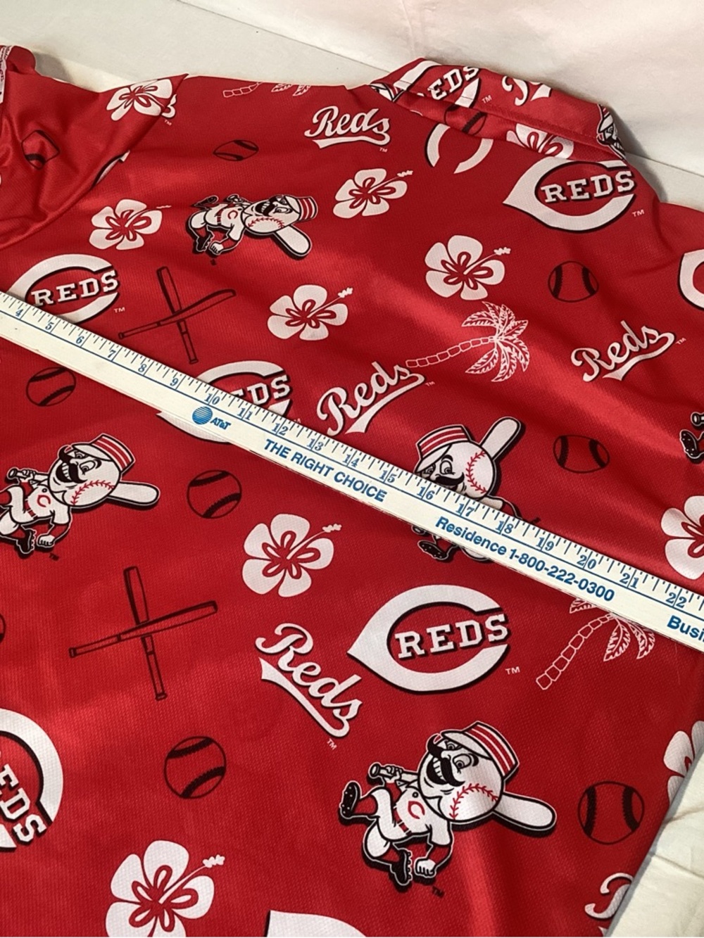 Cincinnati Reds Baseball Hawaiian Button Up Shirt Men’s Size XL - Picture 12 of 14